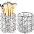 Crystal Brush Holder and Silver Makeup Organizer