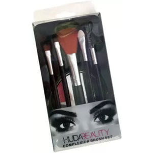 صورة مجموعة فرش هدى بيوتي مع مرآة يدوية مستديرة من خمس قطع