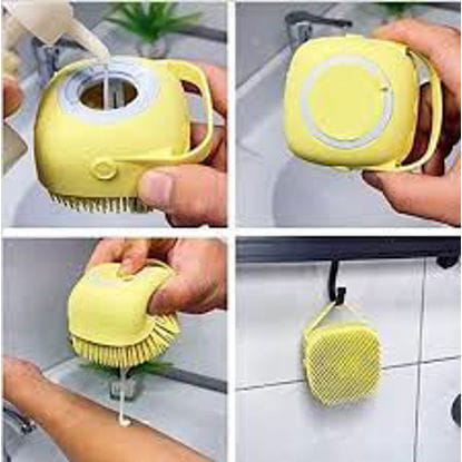 Silicone Shower Brush With Soap Dispenser Multicolour